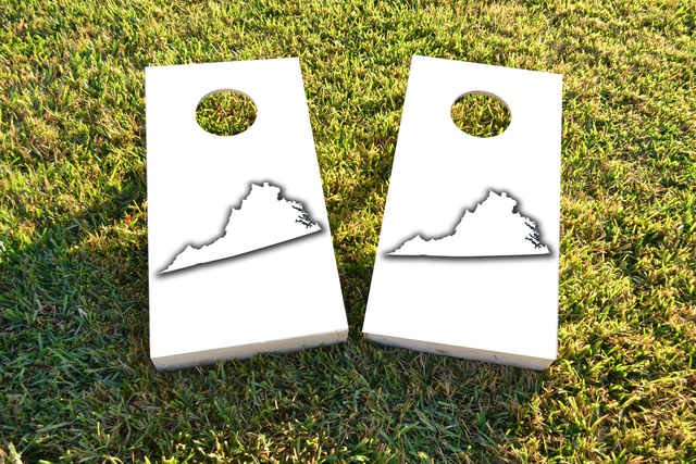 White Virginia Themed Custom Cornhole Board Design