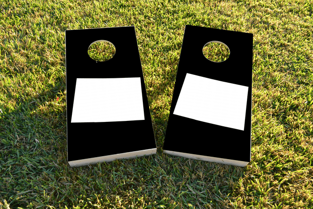 Black Colorado Themed Custom Cornhole Board Design