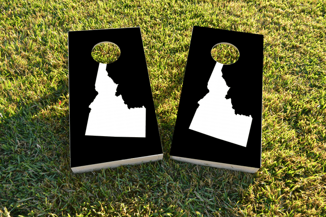 Black Idaho Themed Custom Cornhole Board Design