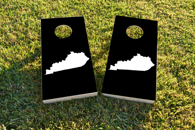 Black Kentucky Themed Custom Cornhole Board Design