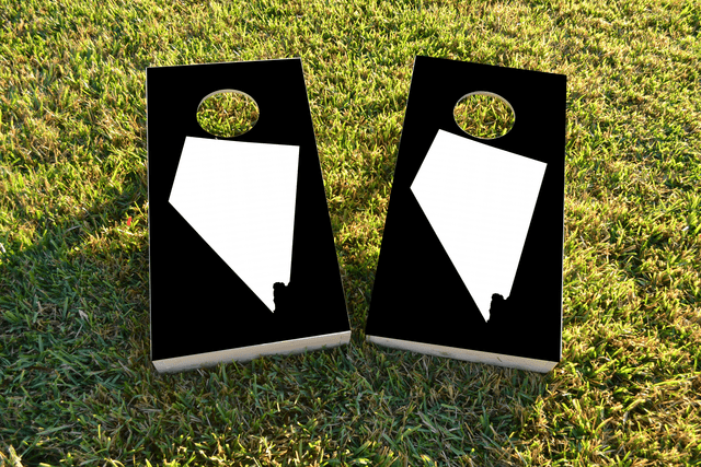 Black Nevada Themed Custom Cornhole Board Design