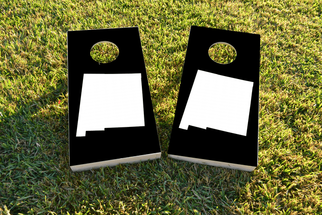 Black New Mexico Themed Custom Cornhole Board Design