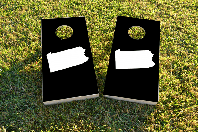 Black Pennsylvania Themed Custom Cornhole Board Design