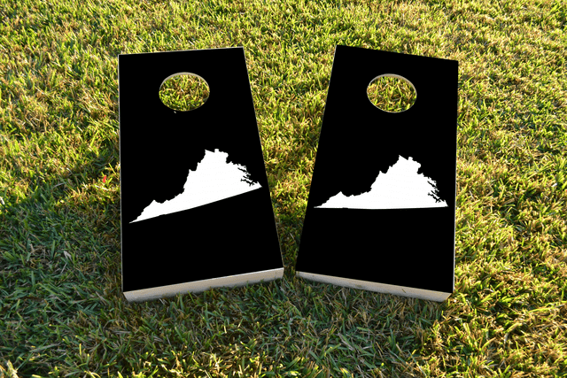 Black Virginia Themed Custom Cornhole Board Design