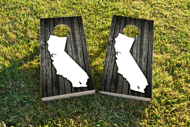 Wood Slat (California) Themed Custom Cornhole Board Design