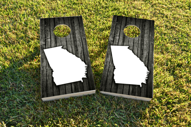 Wood Slate (Georgia) Themed Custom Cornhole Board Design