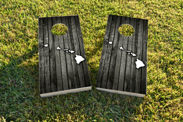 Wood Slate (Hawaii) Themed Custom Cornhole Board Design