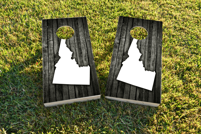 Wood Slate (Idaho) Themed Custom Cornhole Board Design