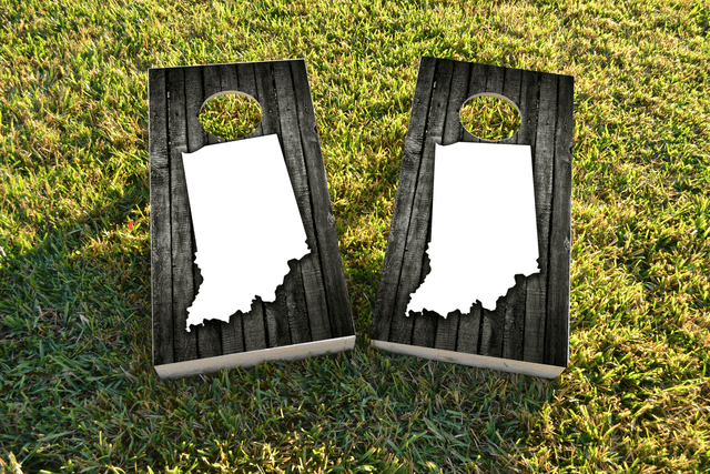 Wood Slat (Indiana) Themed Custom Cornhole Board Design