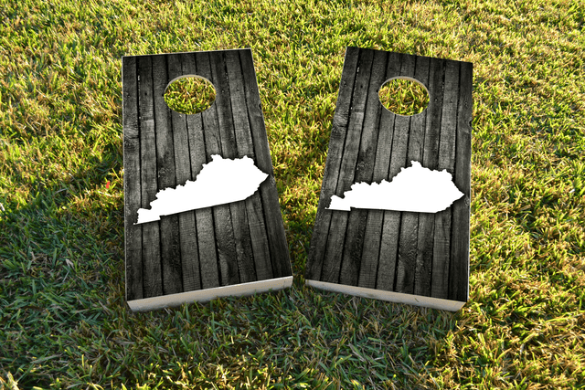 Wood Slat State (Kentucky) Themed Custom Cornhole Board Design