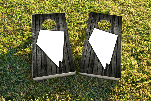 Wood Slat State (Nevada) Themed Custom Cornhole Board Design