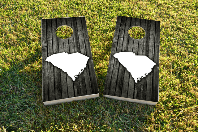 Wood Slat State (South Carolina) Themed Custom Cornhole Board Design