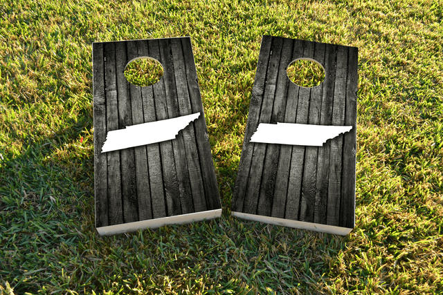 Wood Slat State (Tennessee) Themed Custom Cornhole Board Design