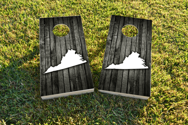 Wood Slat State (Virginia) Themed Custom Cornhole Board Design