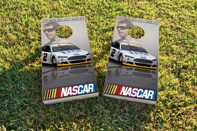 NASCAR (Brad Keselowski) Themed Custom Cornhole Board Design