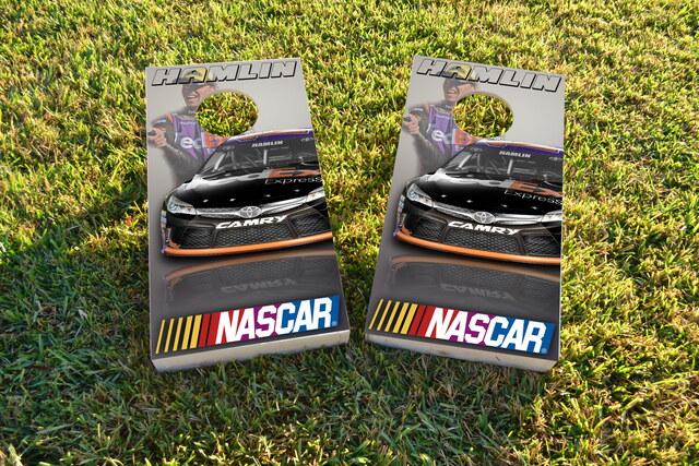 NASCAR (Denny Hamlin) Themed Custom Cornhole Board Design