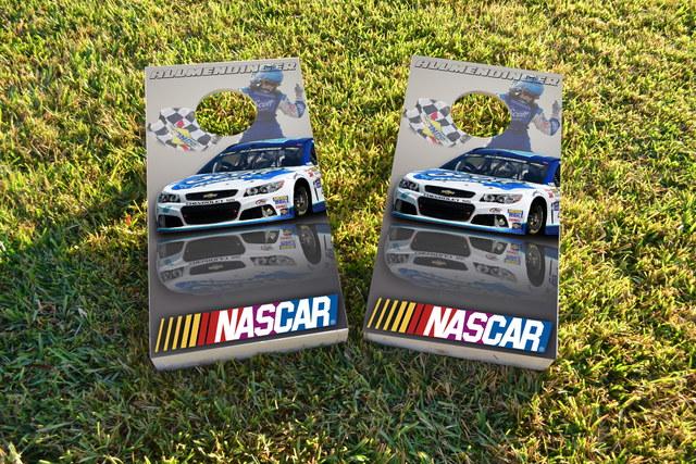 NASCAR (AJ Allmendinger) Themed Custom Cornhole Board Design