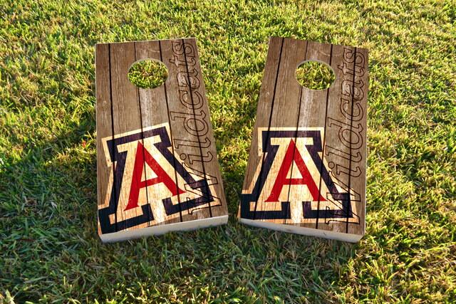 NCAA Wood Slat (Arizona Wildcats) Themed Custom Cornhole Board Design