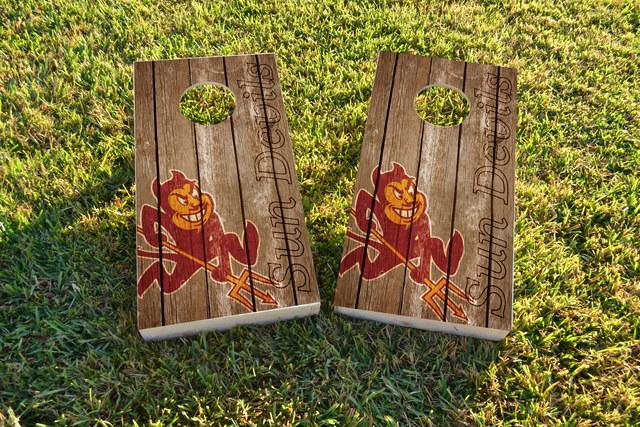 NCAA Wood Slat (Arizona State Sun Devils) Themed Custom Cornhole Board Design