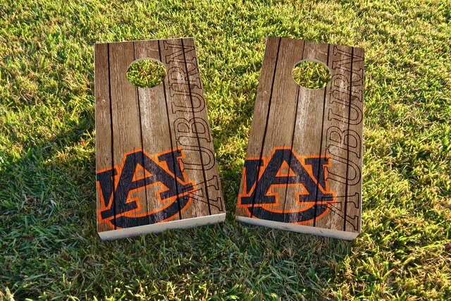 NCAA Wood Slat (Auburn Tigers) Themed Custom Cornhole Board Design