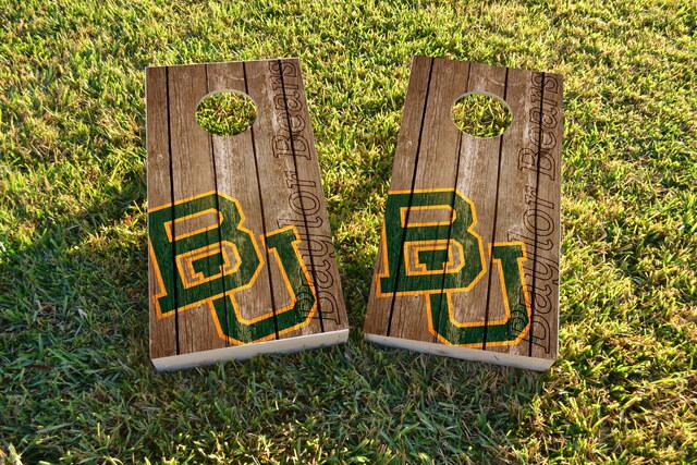 NCAA Wood Slat (Baylor Bears) Themed Custom Cornhole Board Design