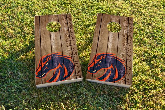 NCAA Wood Slat (Boise State Broncos) Themed Custom Cornhole Board Design