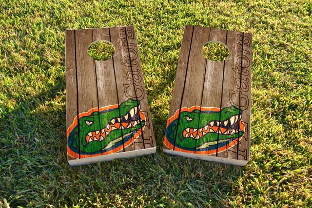 NCAA Wood Slat (Florida Gators) Themed Custom Cornhole Board Design