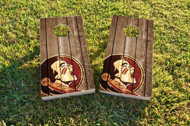 NCAA Wood Slat (Florida State Seminoles) Themed Custom Cornhole Board Design