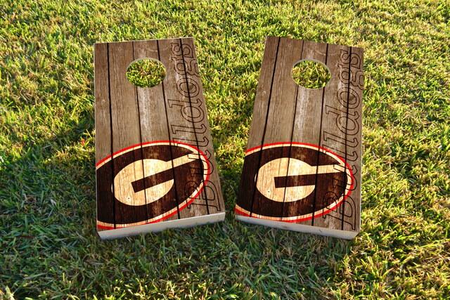 NCAA Wood Slat (Georgia Bulldogs) Themed Custom Cornhole Board Design