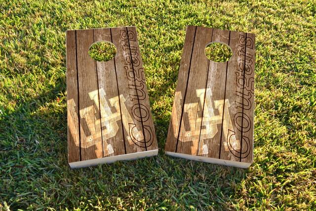 NCAA Wood Slat (Houston Cougars) Themed Custom Cornhole Board Design