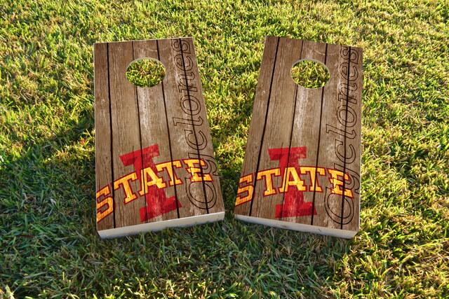 NCAA Wood Slat (Iowa State Cyclones) Themed Custom Cornhole Board Design