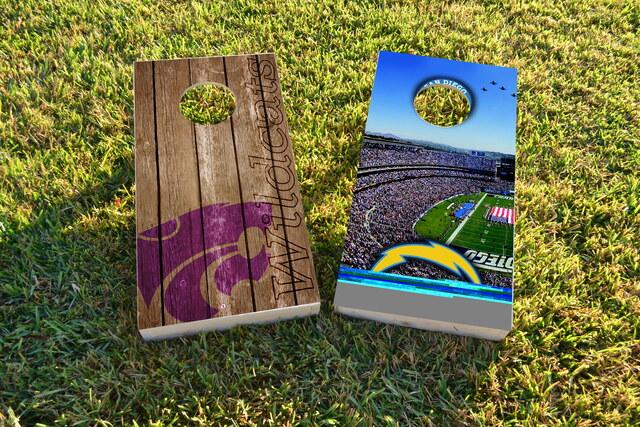 NCAA Wood Slat (Kansas State Widlcats) Themed Custom Cornhole Board Design