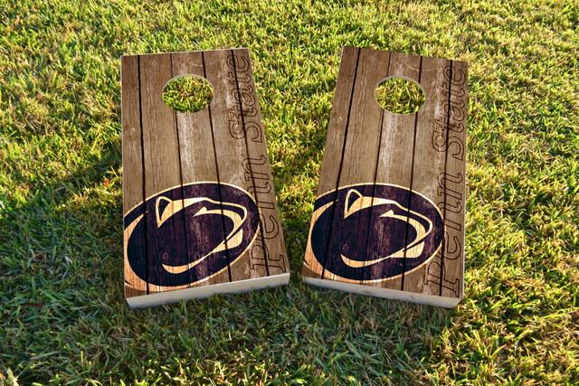 NCAA Wood Slat (Penn State Nittany Lions) Themed Custom Cornhole Board Design