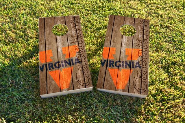NCAA Wood Slat (Virginia Cavaliers) Themed Custom Cornhole Board Design