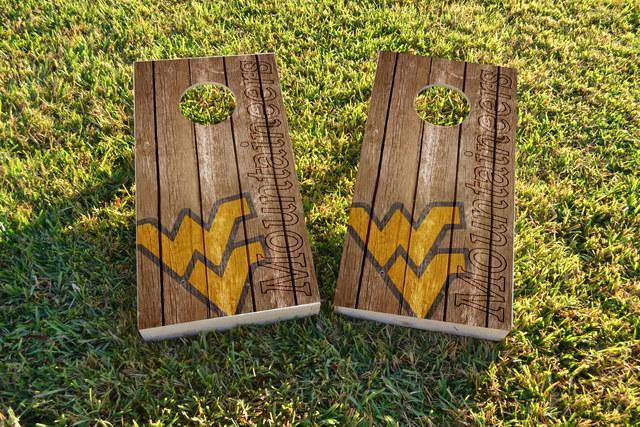 NCAA Wood Slat (West Virignia Mountaineers) Themed Custom Cornhole Board Design