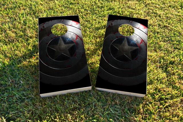 Captain America Shield Themed Custom Cornhole Board Design