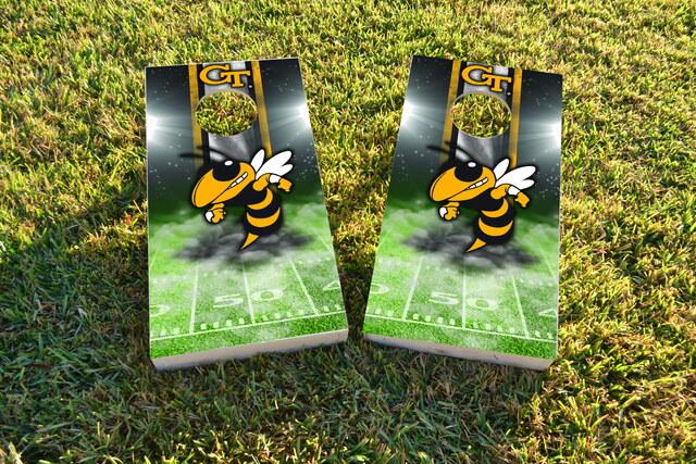NCAA Field (Georgia Tech Yellow Jackets) Themed Custom Cornhole Board Design