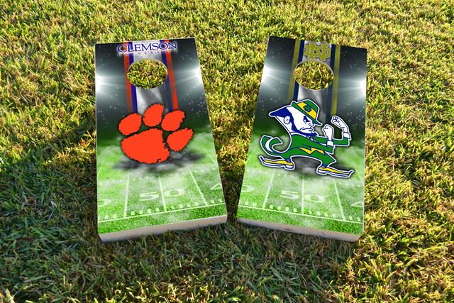 NCAA Field (Clemson Tigers) Themed Custom Cornhole Board Design