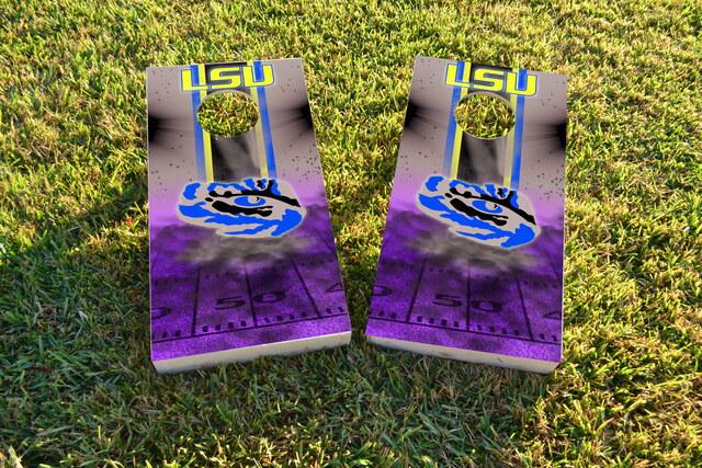 NCAA Field (LSU Tigers) Themed Custom Cornhole Board Design