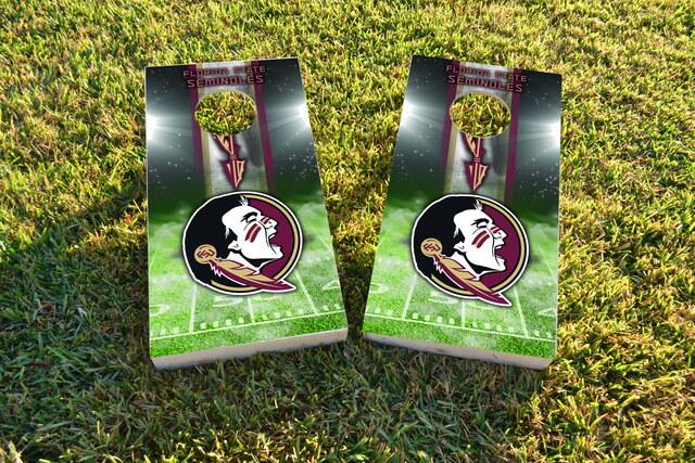NCAA Field (Florida State Seminoles) Themed Custom Cornhole Board Design