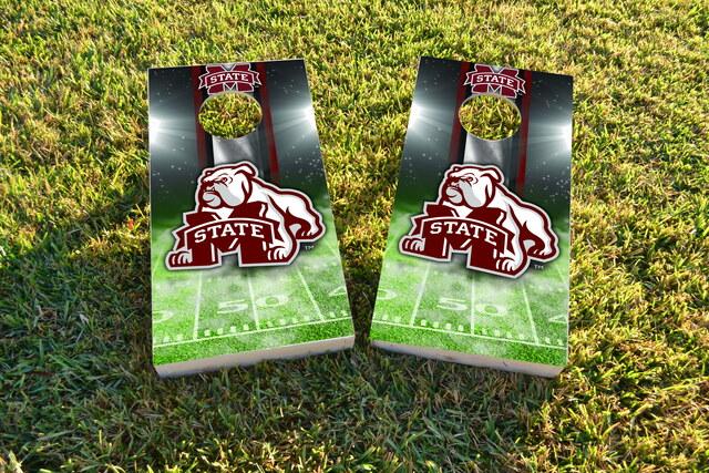 NCAA Field (Mississippi State Bulldogs) Themed Custom Cornhole Board Design