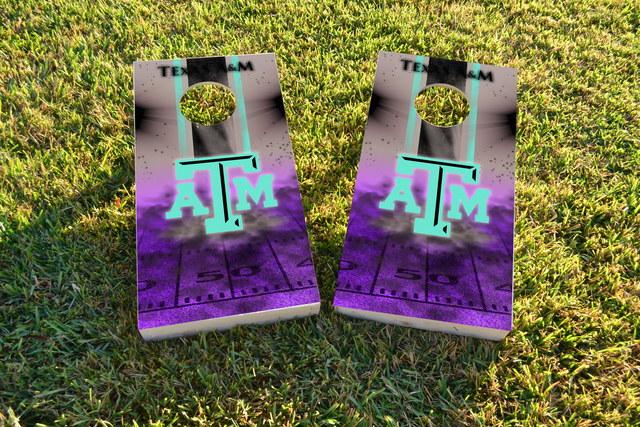 NCAA Field (Texas A&M Aggies) Themed Custom Cornhole Board Design