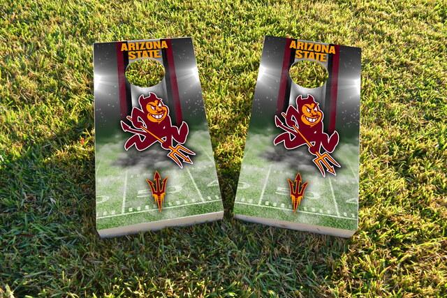 NCAA Field (Arizona State Sun Devils) Themed Custom Cornhole Board Design