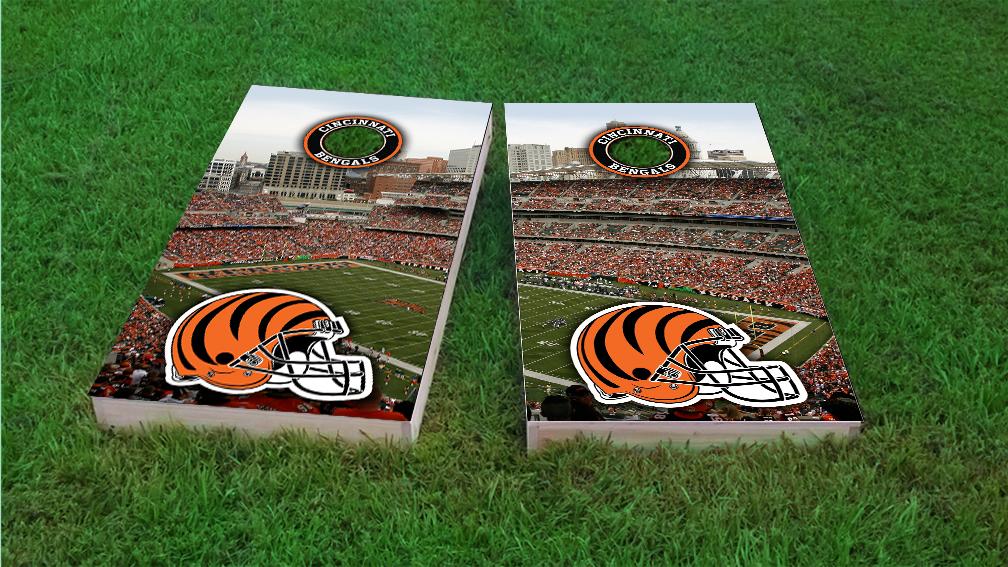 NFL Stadium (Cincinnati Bengals) Themed Custom Cornhole Board Design