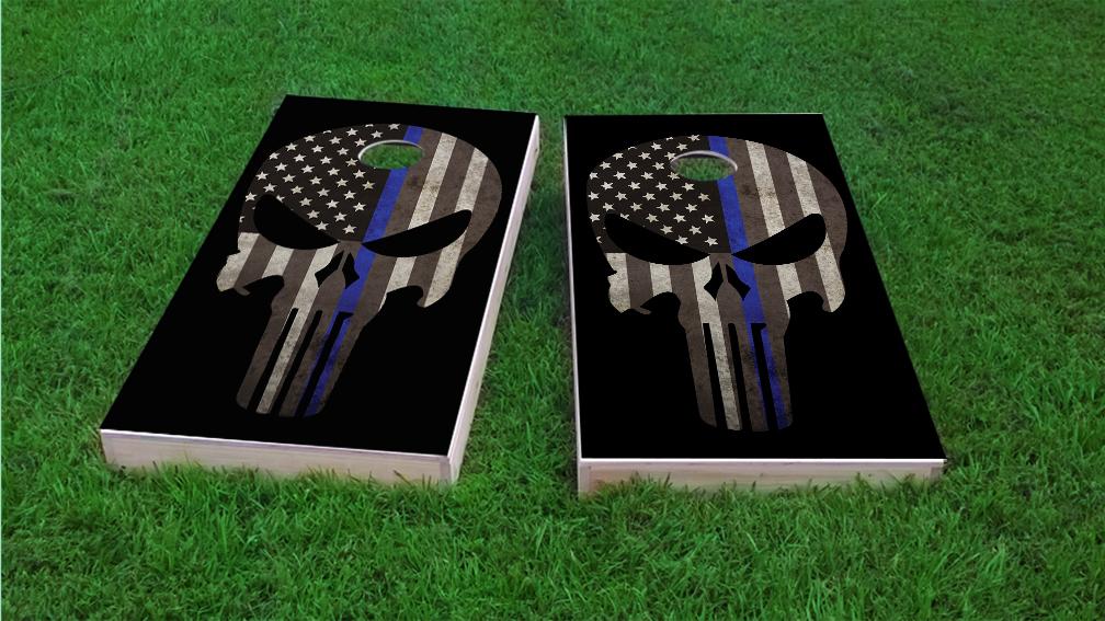 Thin Blue Line Cornhole Set With Custom Logo/Name – Breacher Rustics- Stand  For Something ™