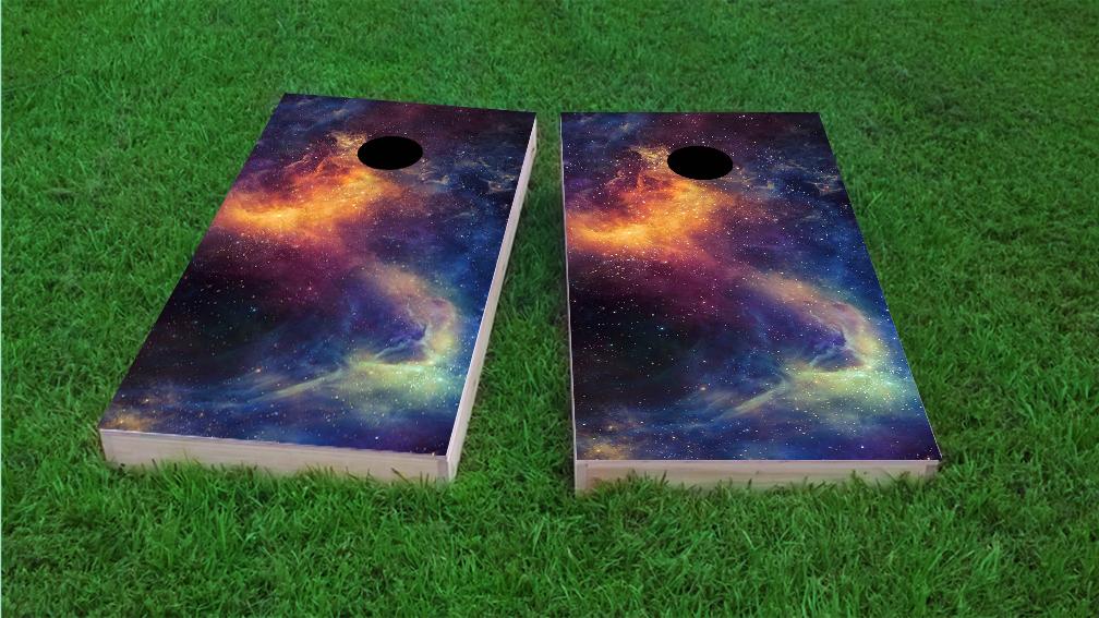 Galaxys themed custom cornhole bags set of 8 - made in 2024 the usa! corn or all weather plastic resin filled