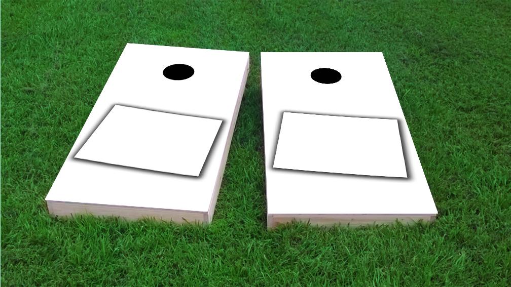White Wyoming Themed Custom Cornhole Board Design