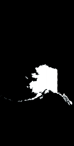 Black Alaska Themed Custom Cornhole Board Design