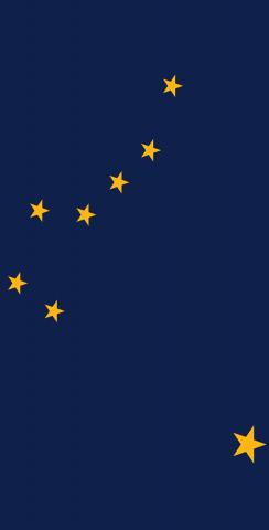Alaska State Flag Themed Custom Cornhole Board Design