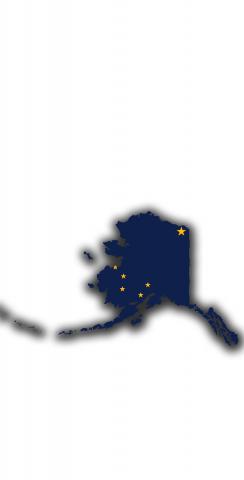 Alaska State Flag Outline (White Background) Themed Custom Cornhole Board Design